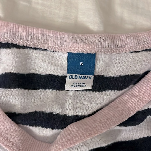 Old Navy navy blue and white striped shirt - Picture 3 of 5